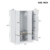 6 Doors Wardrobe Storage For Bedroom - White - Image 12
