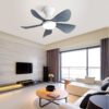 29" Small Ceiling Fan Flush Mount 5 Reversible ABS Blades With Led Dimmable Light - White - Image 6