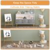 Kids Bookcase With Collapsible Fabric Drawers, Children's Book Display, Toy Storage Cabinet Organizer - White / Gray - Image 27