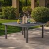 Outdoor Square Rattan Wicker Dining Table - Gray - Image 4