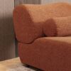 1 Piece Modern Modular Chenille Sofa With Reclined Backrest & Cylindrical Pillows, Upholstery, Sectional For Large Spaces - Rust Orange - Image 4