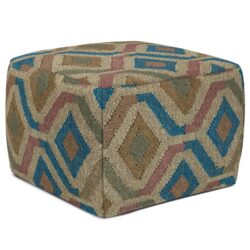 Johanna - Square Pouf - Multicolor - Fabric