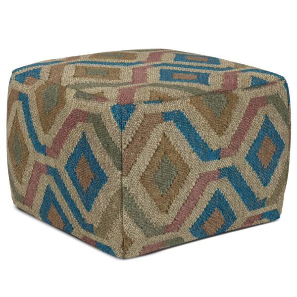 Johanna - Square Pouf - Multicolor - Fabric
