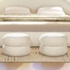 Nest - Low Round Upholstered Ottoman - Almond White - Image 5