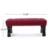 Hilton - Ottoman Bench With Button Tufting And Half - Circle Legs - Red - Image 3