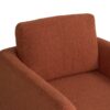 360° Modern Swivel Accent Chair Round Armchair, Thick Padded Single Lounge Sofa Upholstered Comfy - Brick Red - Image 7