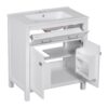 Bathroom Vanity With Ceramic Sink, Modern Single Bathroom Cabinet With 2 Doors And A Shelf, Soft Close Doors - White - Image 19