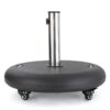 Wheelie - Modern Round Umbrella Base With Stainless Steel Holder - Black - Image 8