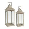 Candle Lantern Decorative, Hurricane Lantern Holder Decor For Indoor Outdoor, Home Garden Wedding - Ivory - Image 2
