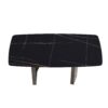 70.87" Modern Artificial Stone Dining Table, Can Accommodate 6-8 People - Black - Image 3