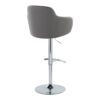 Boyne - Contemporary Adjustable Barstool With Swivel With Rounded T Footrest (Set of 2) - Chrome / Gray - Image 4