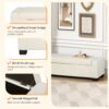 Elegant Ottoman Bench With Textured Fabric, Hinged Lid For Seating And Storage - White - Image 8