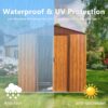 Metal Storage Shed Appealing Horizontal Siding In Woodgrain With Coffee Trim To Complement - Light Brown - Image 6