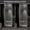 Semi-Frameless Pivot Shower Door In Chrome With Clear Glass - Chrome - Image 5