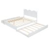 Queen Size Platform Bed With With 2 Big Drawers, Twin Long Size Trundle - White - Image 2