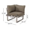 Sterling - Outdoor Aluminum V Shaped 5 Seater Sofa Set With Cushions - Gray / Khaki / Silver - Image 19