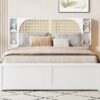 Queen Size Headboard Bed With 2 Drawers And Trundle - White - Image 12