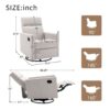 Modern Upholstered Rocker Nursery Chair Plush Seating Glider Swivel Recliner Chair - Tan - Image 10