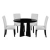 5 Piece Round Dining Table Set, Modern Dining Table And 4 Upholstered Chairs For Dining Room, Kitchen Room, Living Room - Beige / Black - Image 10
