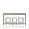 Glass Console Table With 3 Stools - Frosted - Image 6