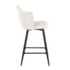 Ahoy - Contemporary Fixed Height Counter Stool With Square Footrest (Set of 2) - Black / Cream - Image 3