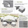 Outdoor Furniture Set Patio Rattan Furniture Set With An Adjustable Table, Recliners With Extendable Side Tables, And 2 Ottomans For Patio, Lawn, Backyard, Pool - Beige - Image 9