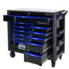12 Layer Drawer Multi Purpose Tool Cart With Wheels And Iron Top - Black / Blue - Image 5