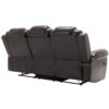 3 Pieces Recliner Sofa Sets Home Theater Seating Manual Recliner Chair With Center Console And Led Light Strip For Living Room - Brown - Image 14