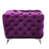 Atronia - Velvet Loveseat - Purple - Image 3