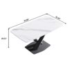 63" Modern Artificial Stone Dining Table, 6 People - White / Black - Image 12