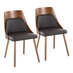 Anabelle - Mid-Century Modern Chair (Set of 2) - Walnut / Brown