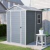 4X6Ft Resin Outdoor Storage Shed Kit-Perfect To Store Patio Furniture - Gray - Image 2