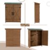 Outdoor Storage Shed With Lockable Door, Wooden Tool Storage Shed With Detachable Shelves & Pitch Roof - Yellow Brown - Image 5