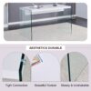 Elegant And Clear Tempered Glass Coffee Table With Storage - White - Image 8