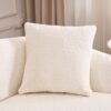 Compression Sofa: Combining Chaise Longue With 3 Seater, Wood Grain Chenille Fabric, Full Sponge Compression Sofa, Combined Sofa With 4 Pillows For Living / Home Furniture / Apartment - White - Image 33