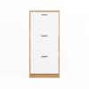 Freestanding Shoe Storage Cabinet With 3 Flip Drawers - White / Natural - Image 23