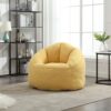 Bedding Bean Bag Sofa Chair High Pressure Foam Bean Bag Chair Adult Material With Padded Foam Padding Compressed Bean Bag With Footrest - Yellow - Image 3