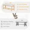 Topmax - 6 Piece Farmhouse Extendable Dining Table Set Trestle Kitchen Table Set With Removable Leaf And Upholstered Dining Chair And Bench For Dining Room - Natural - Image 7