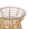 San Pedro - Boho Style Side Table With Tempered Glass Top - Light Brown Rattan - Image 11