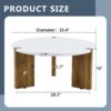 Minimalist Circular Coffee Table With Embedded Leg Design - White / Wood - Image 3