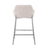 Daniella - Contemporary Fixed Height Counter Stool (Set of 2) - Chrome / Cream - Image 5