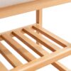 Shoe Bench, Beech Wood Storage Rack Organizer With High Rebound Sponge Cushion - Natural - Image 7