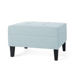 Classic Ottoman With Cushioned Top - Blue