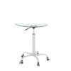 Adjustable Height Transparent Tempered Glass Table Desk Table With Lockable Wheels - Transparent / White - Image 15
