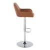 Daniella - Contemporary Adjustable Barstool With Swivel With Rounded Rectangle Footrest (Set of 2) - Chrome / Camel - Image 3