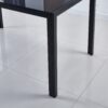 5 Pieces Dining Set, Table Metal Leg Mid-Century Dining Table For 4 - 6 People With Glass Table Top, Pedestal Dining Table, End Table Leisure Coffee Table - Black - Image 6