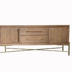Metal Base Sideboard - Light Brown