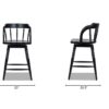 Breda - Turned Bubble Spindle Low Back Counter Stool - Black - Image 9
