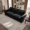 King Pull Out Sofa Bed, Chesterfield Sofa, 3 In 1 Velvet Convertible Sleeper Sofa With Nailhead Trim & Rolled Arm Multifunctional Sofa Bed For Living Room - Black - Image 2