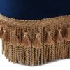 Ellen - Upholstered Clover Ottoman With Gold Bullion Fringe - Navy Blue - Image 8